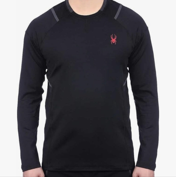 Spyder Men's Athletic Techwear Long Sleeve Black Microfleece Shirt Size Large - Picture 8 of 11